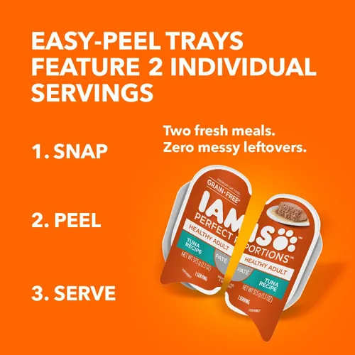 Miniatura 7 de IAMS porciones perfectas - cortes en salsas y patés, alimentos húmedos para gatos adultos sin granos (24 paquetes dobles)., Pate