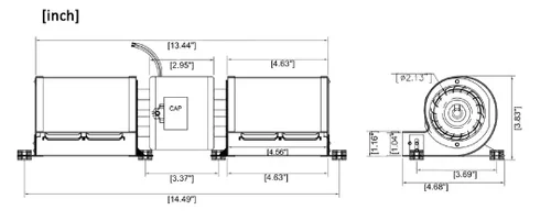 Miniatura 4 de 1TDU7, 4C825 Dayton Direct OEM Interchange Soplador de reemplazo