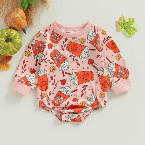 Miniatura 19 de FOCUSNORM Disfraz de Halloween para bebé recién nacida, sudadera de calabaza, mameluco de manga larga para otoño e invierno