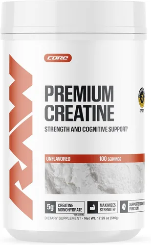 Miniatura 9 de RAW Nutrition Polvo de monohidrato de creatina, sabor frambuesa azul (30 porciones) - Suplemento de monohidrato de creatina micronizado