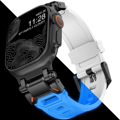 Miniatura 31 de KADES Correa deportiva resistente de TPU para Apple Watch Ultra 3/2/1 de 1.929 in, conectores metálicos para Apple Watch Series 11/10/SE3 de 1.81