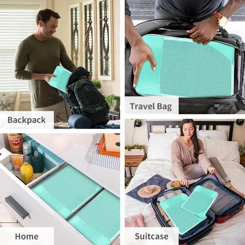 Miniatura 7 de BRAQ Juego de 6 cubos de compresión para maletas, bolsas organizadoras de viaje para equipaje, bolsas de compresión de viaje para empacar como