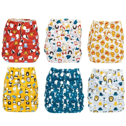 Miniatura 3 de Simple Being Pañales de tela reutilizables, doble refuerzo, talla única, lavables, suaves, absorbentes, impermeables, ecológicas, unisex, para bebé