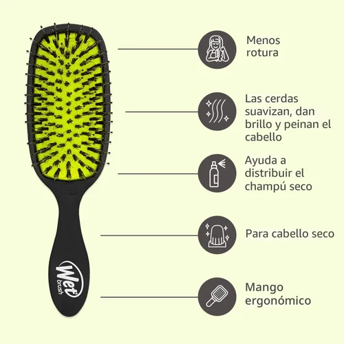 Miniatura 4 de Wet Brush Cepillo Potenciador de Brillo para el Cabello, Morado - Cerdas IntelliFlex Ultra Suaves Exclusivas - Las Cerdas Naturales de Jabalí Dejan