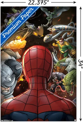 Miniatura 3 de Trends International Marvel Comics - Póster de pared de Spider-Man - Villains, 22.375 x 34 pulgadas, versión premium sin marco