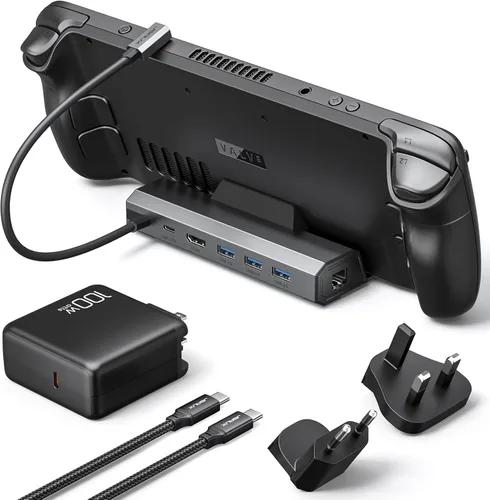 Miniatura 7 de JSAUX Estación de acoplamiento mejorada 4K@120Hz para Steam Deck OLED/ROG Ally X/Legion Go (S)/MSi Claw, estación de acoplamiento Steam Deck 6-en-1