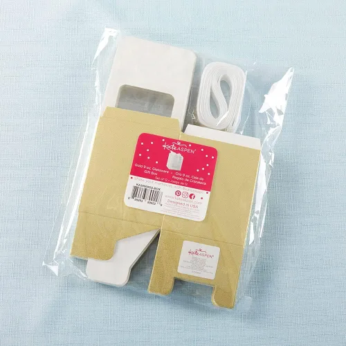 Miniatura 2 de Kate Aspen 36 piezas de caja de regalo de cristalería dorada de 9 onzas. Accesorio de recuerdo de fiesta para bodas, despedidas de soltera, baby