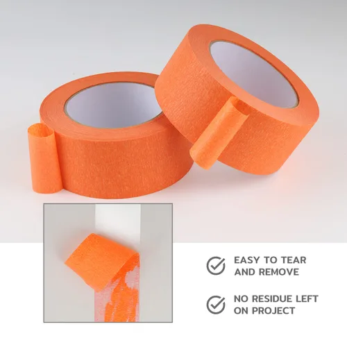 Miniatura 6 de Lichamp Cinta adhesiva ancha para pintores naranja de 2 pulgadas, 1 cinta adhesiva mediana naranja, 1.95 pulgadas x 55 yardas