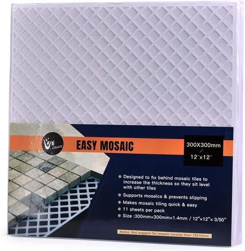 Uni-Green Parte trasera de malla de mosaico con adhesivo fuerte para la instalación de mosaicos de 12 x 12 pulgadas (11 unidades/paquete) para