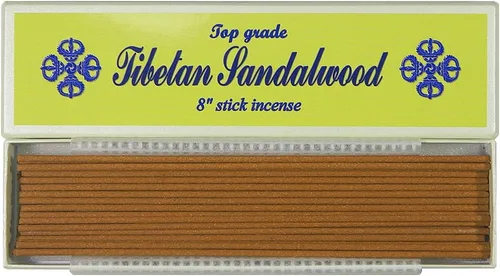 Incienso de palo de sándalo tibetano de grado superior de 8 pulgadas, 100% natural, J007Tr-r1