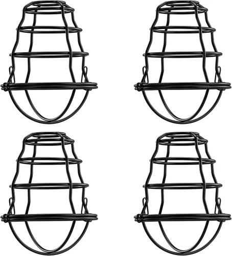 Paquete de 4 piezas de repuesto para jaula de luz industrial, pantalla de luz de metal estilo vintage para lámpara de pared de luz colgante,