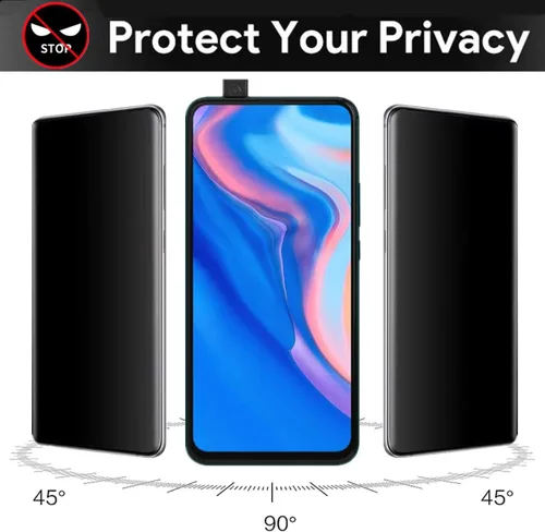 Miniatura 3 de Para Huawei Y9 Prime 2019 Vidrio Templado Anti-Spy, [2 piezas] Dureza 9H Anti-Anti-Peeping Protector de Pantalla de Privacidad Película Protectora