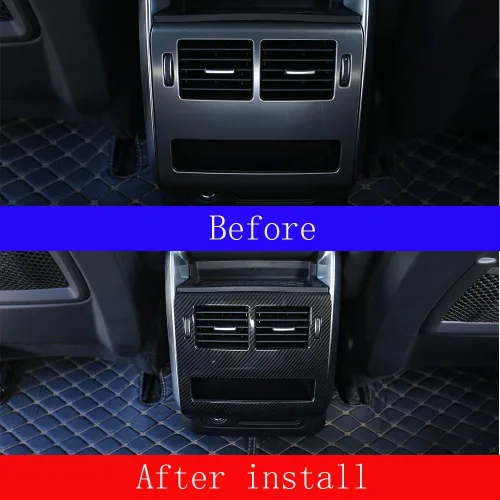 Miniatura 2 de Para Range Rover Sport 2014-2018, cubierta de ventilación de aire acondicionado de fila trasera de plástico ABS estilo fibra de carbono