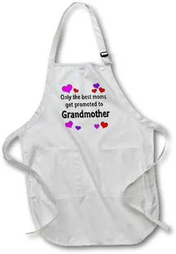 3dRose apr_193280_2 Only The Best Moms Get Promoted to Grandmother. Delantal de longitud media, 22 x 24 pulgadas, con bolsillos en la bolsa