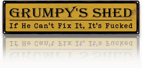 Miniatura 31 de Metal Fathers Day Gift, Retro Metal Tin Sign, Man Cave Decor, Papa's Garage, If He Can't Fix It We're Screwed, Garage Workshop Decor, Gift for Papa