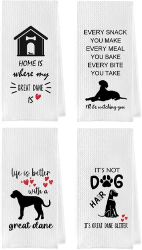 Miniatura 6 de Gettu Golden Retriever Juego de Cocina de Tejido Waffle, Toallas de Mano y de Té (16x24 Pulgadas, Juego de 4)
