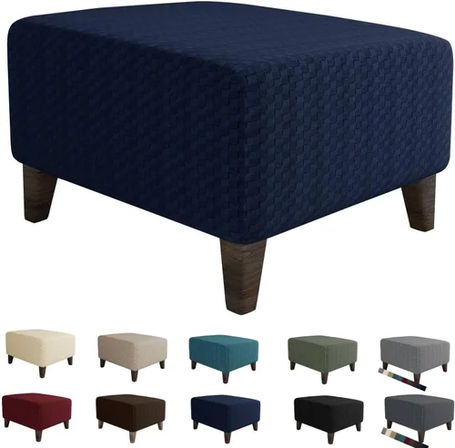 Miniatura 13 de MAXIJIN Fundas para otomano de jacquard, fundas protectoras para taburete plegable, protector de muebles, funda suave y gruesa rectangular