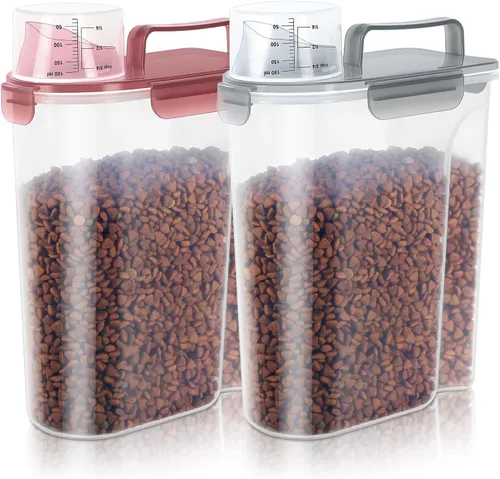 Miniatura 25 de LEAWALK Recipiente de almacenamiento de alimentos para perros, boquilla grande mejorada sin BPA, contenedores de plástico de almacenamiento