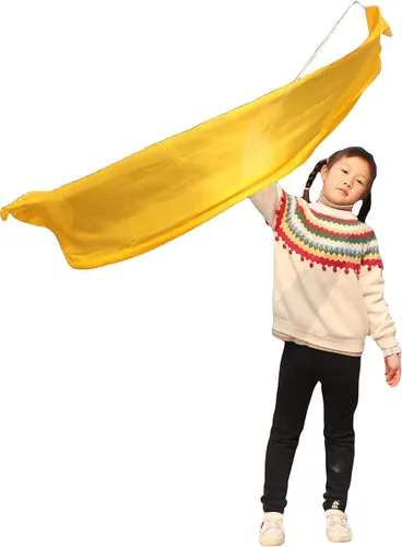Miniatura 6 de Alas de Sirenny Vara de Bailarina de Cinta de Seda para Jóvenes, Bandera de Baile de Adoración y Alabanza para la Iglesia, Serpentina de Seda