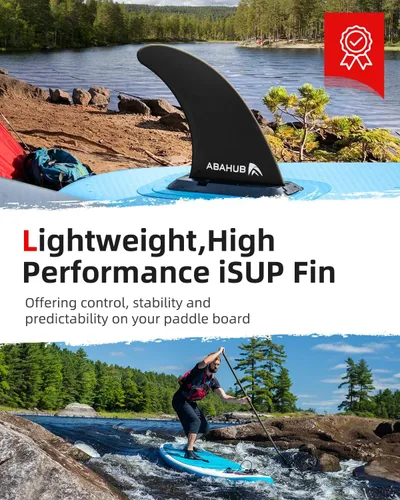 Miniatura 8 de Abahub Aleta central única SUP de 9/10 pulgadas con 1 tornillo de aleta sin herramienta, aletas de repuesto de SUP reforzadas con fibra de vidrio