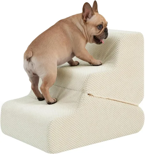 Miniatura 9 de Rampa para perros para cama, escaleras para perros de 16.5 pulgadas de alto para cama alta, escalones para mascotas 2 en 1 para perros pequeños