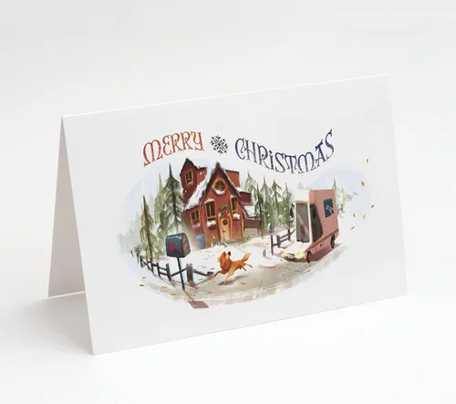 Market On Mainstreet - Tarjetas de felicitación navideñas con sobres blancos, incluye mensaje en el interior, paquete a granel, 25 unidades