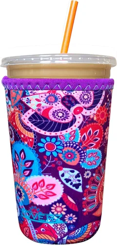 Miniatura 15 de Funda Koverz para café helado, funda aislante de neopreno para taza, se ajusta a una taza de café de 32 Oz., lavable y reutilizable, accesorios