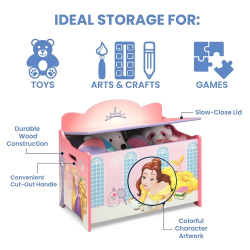 Miniatura 4 de Delta Children Caja de juguetes de lujo, princesa Disney Disney Princess
