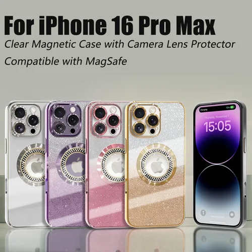 Miniatura 117 de Misscase Funda magnética con purpurina para iPhone 11 compatible con MagSafe, protección completa, delgada, a prueba de golpes, antiarañazos