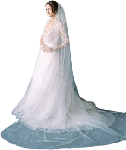 Miniatura 2 de azaleas Velo de novia con peine de 1 nivel simple de tul suave para novia