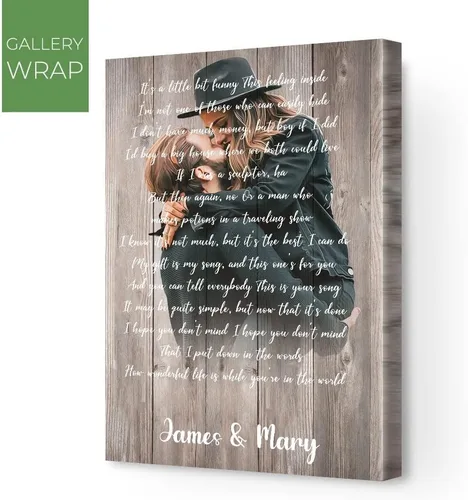 Miniatura 4 de Awesometik Letra de canción de boda con retrato personalizado de foto personalizada Primera danza canción favorita 1er aniversario renovación
