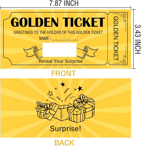 Miniatura 8 de Well Tile Golden Ticket - Tarjetas para rascar, paquete de 8 tarjetas de cumpleaños sorpresa premium con sobres, escribe tu propio mensaje, tarjetas