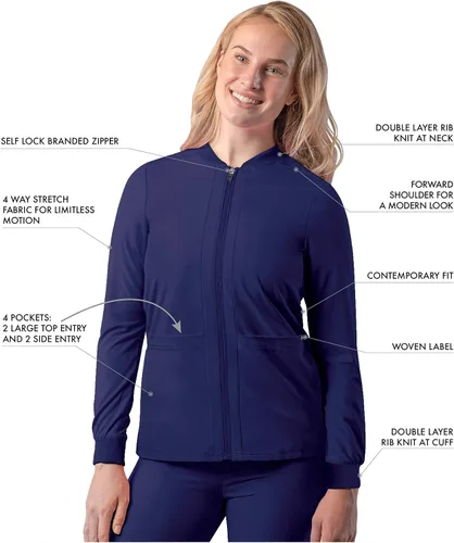 Miniatura 3 de Adar Addition Scrubs - Chaqueta para mujer con cremallera