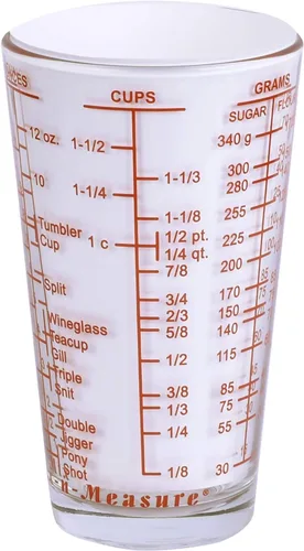 Miniatura 8 de Kolder 26100 Mix N Measure - Vaso de medición para líquidos y secos, vidrio pesado, multiuso