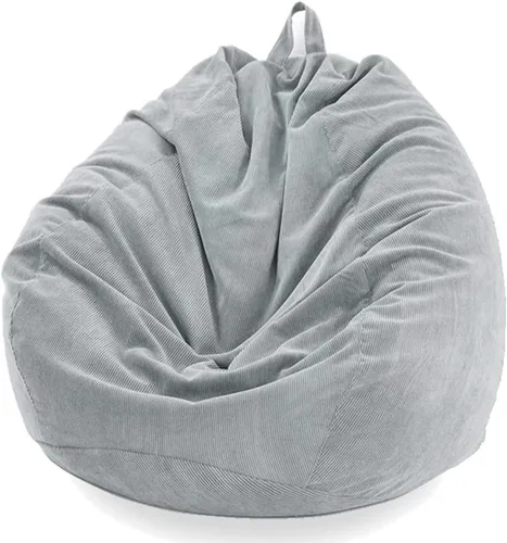 Miniatura 14 de Lukery Puf para adultos (sin relleno), funda de puf de color sólido, puf de pana, cómodo puf perezoso, almacenamiento de animales de peluche