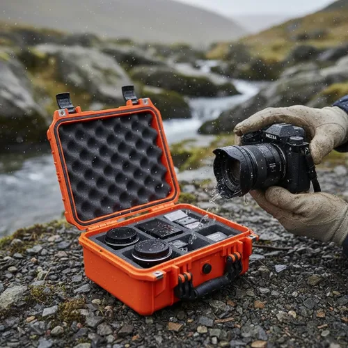 Miniatura 5 de MEIJIA Funda protectora portátil impermeable para todo tipo de clima, funda rígida, funda para cámara con espuma de ajuste personalizado, compatible