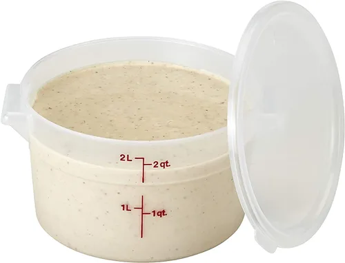 Miniatura 4 de Lumintrail Cambro Recipiente Redondo de Almacenamiento de Alimentos de 2 Cuartos, Paquete de 2 Translúcido, con Tapa Translúcida, Incluye Juego