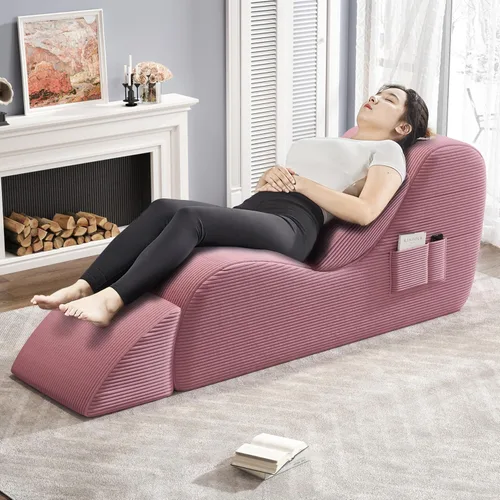 Miniatura 5 de Sillas de yoga para adultos, silla de salón ergonómica para interiores con bolsillo lateral, cojín lumbar, otomana, silla de yoga perfecta