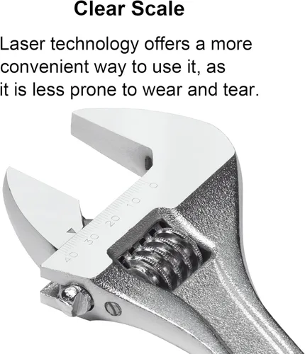 Miniatura 4 de Jetech Llave ajustable de 24 pulgadas - Llave de cambio profesional de acero cromo-vanadio resistente con escala en pulgadas/métrica, abertura