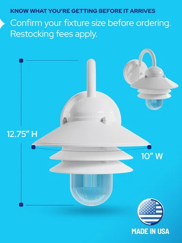 Miniatura 2 de KastLite Aplique Náutico de Pared para Exteriores - Farol Costero No Metálico Resistente al Óxido e Impermeable - Luminaria Certificada UL