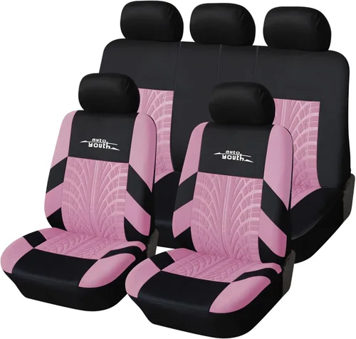 AUTOYOUTH - Juego completo de fundas para asientos del auto, fundas para asientos delanteros y asiento trasero dividido, protectores para el auto