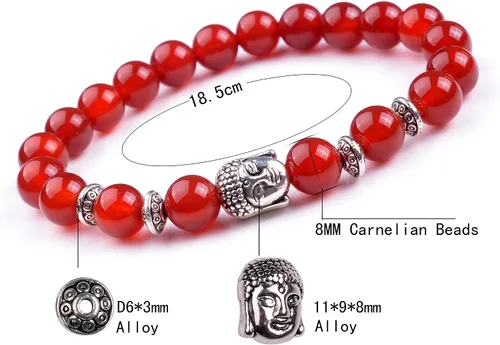 Miniatura 3 de Joya brazalete con gemas redondas de 8 mm, brazalete para los chacras, regalo de cumpleaños