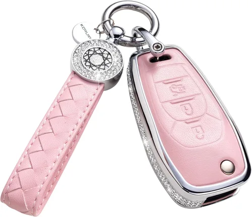 Miniatura 47 de Funda para Llave Honda con Llavero, Carcasa Protectora de Cuero Genuino Rosa con Cristales Compatible con Honda Accord Civic CRV Pilot Odyssey 2022