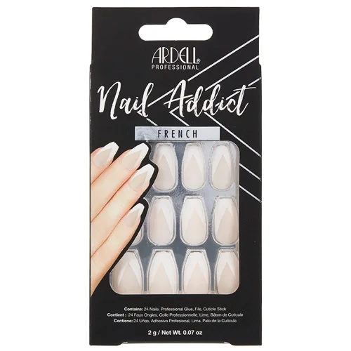 Miniatura 11 de Ardell Nail Addict - Juego de uñas artificiales, francés clásico