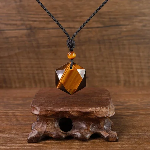 Miniatura 4 de COAI Collar con colgante hexagonal de estrella de David con amuleto