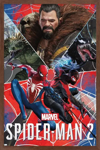 Miniatura 16 de Trends International Marvel's Spider-Man 2 - Póster de pared de grupo, 22.4 pulgadas de largo x 14.7 pulgadas, versión enmarcada en bronce Versión