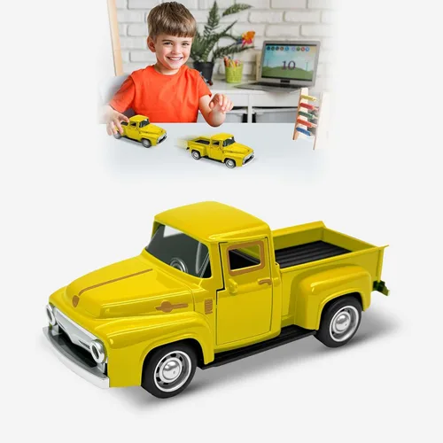 Miniatura 10 de Camión de juguete beige pequeño para niños pequeños de 2, 3, 4, 5, 6, 7, 8 años niños y niñas, coche de juguete de aleación 1:32 para niños pequeños