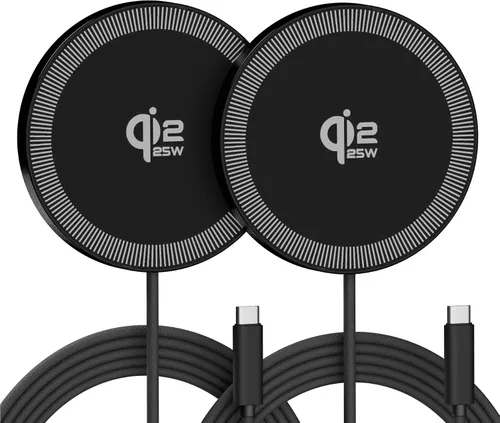 Cargador inalámbrico magnético de 25 W: almohadilla de carga plana para iPhone 17, 16, 15, 14, 13, 12 Pro Max, Google Pixel, AirPods-Slim portátil