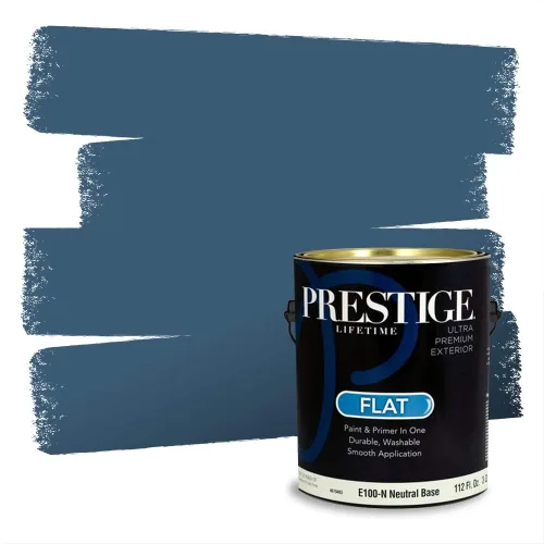 Miniatura 222 de Pintura Exterior + imprimación PRESTIGE, todo-en-uno, 1 galón, acabado mate, color comparable al Valspar* Royal Gray* VS151-Gris real