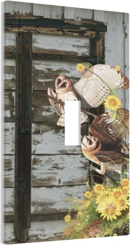 Miniatura 66 de Cubierta de Interruptor de Luz de 1 Gang con Escena de Flores de Grecia Mediterránea, Dispositivo Individual Basculante/GFCI, Placa Decorativa
